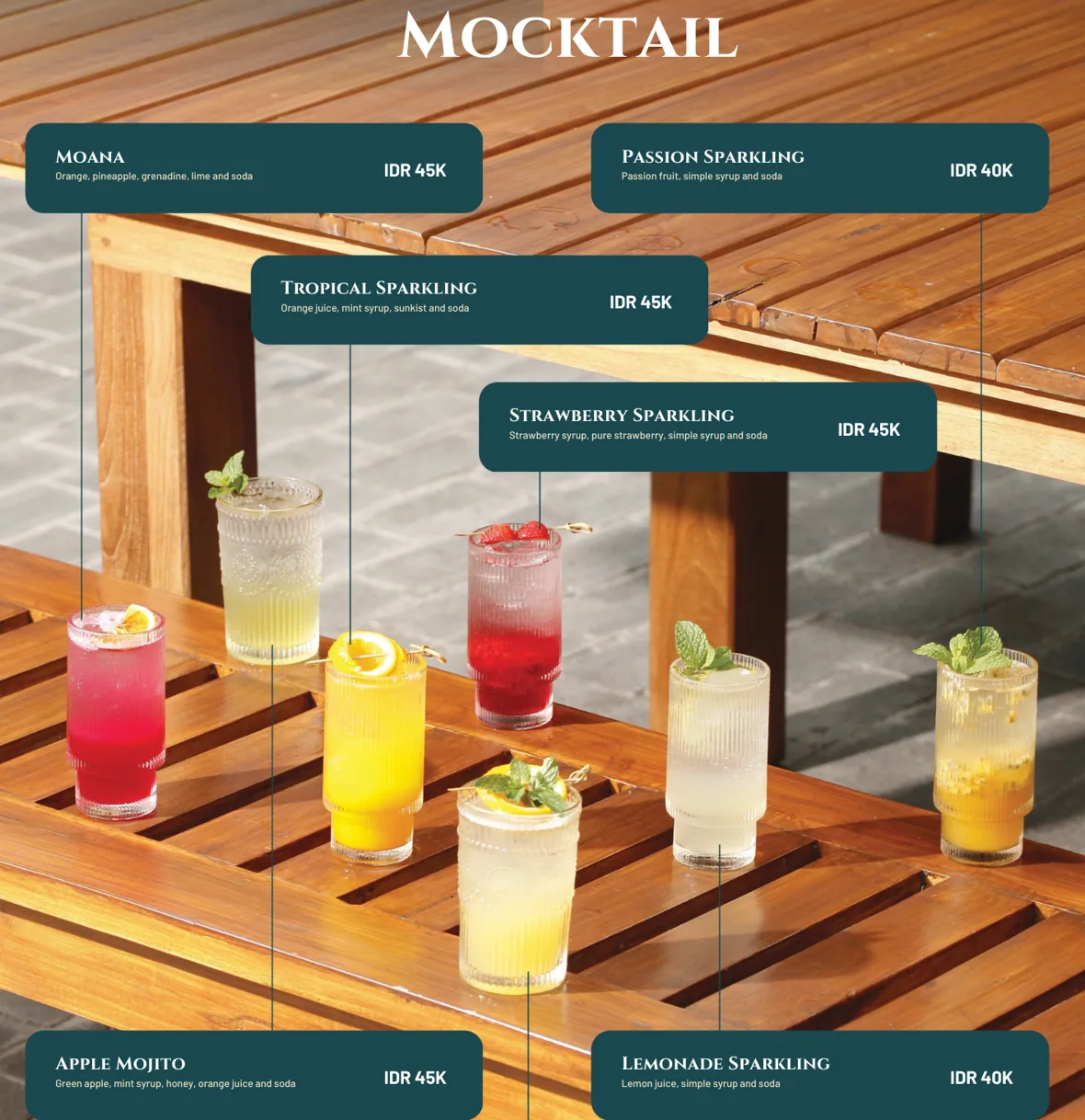 Pilihan minuman segar Dovers Cafe & Lounge