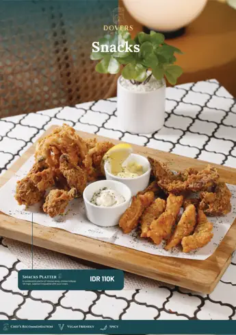 Menu Dovers halaman 2: Snacks & Starters